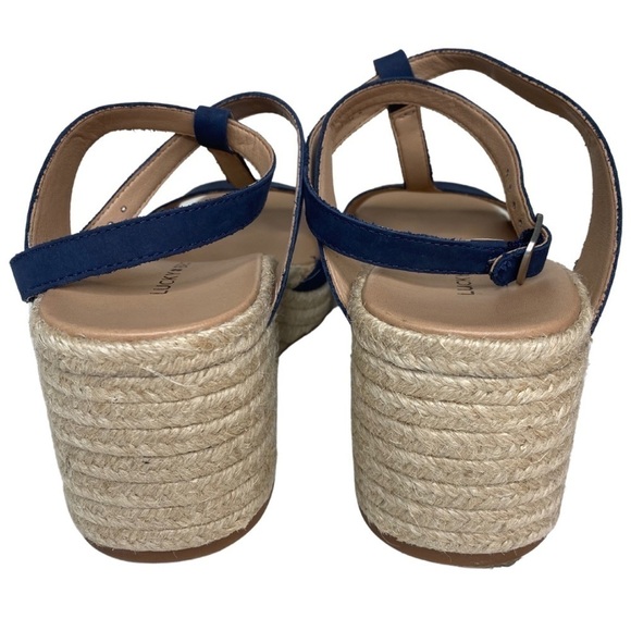 Lucky Brand New Women's Valki Wedge Espadrille Suede Sandal Sz 10 - Picture 6 of 11